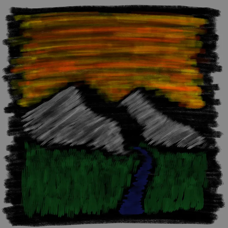 orange sky over mountains