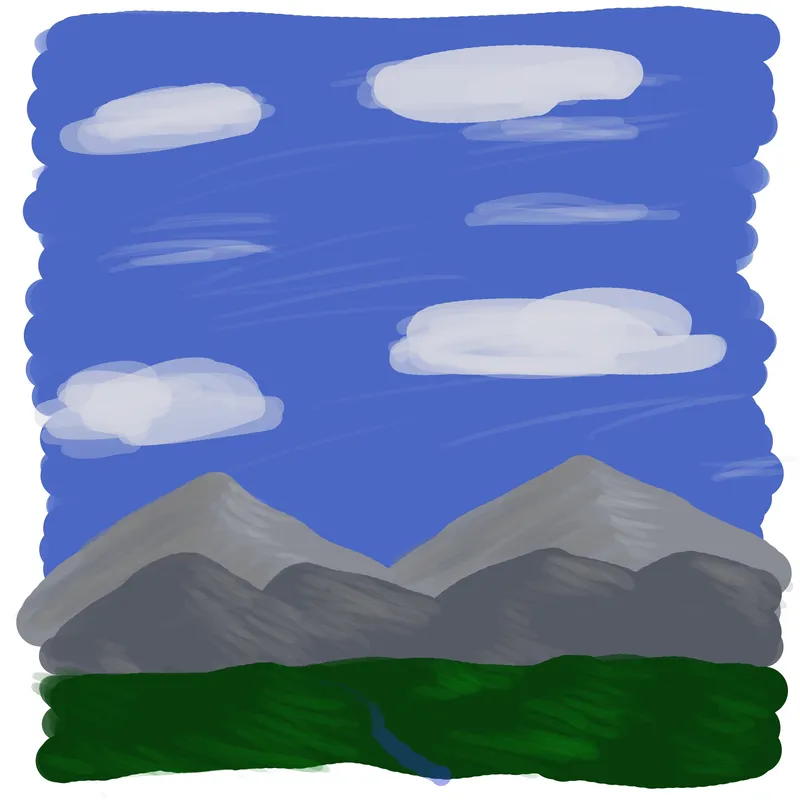 blue skies with clouds over mountains