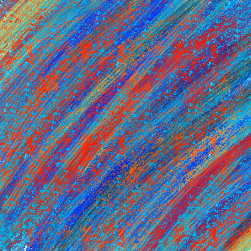 blue and red and yellow splotchy streaks