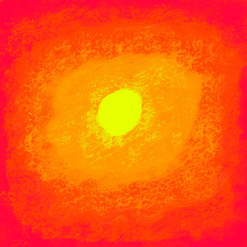 yellowish blob over red